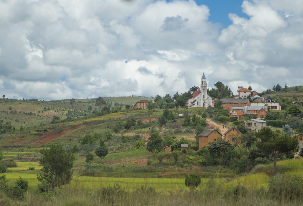 Reisfelder im Hochland